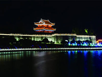 Diseño de iluminación exterior de la antigua ciudad de Chibi, Provincia de Hubei